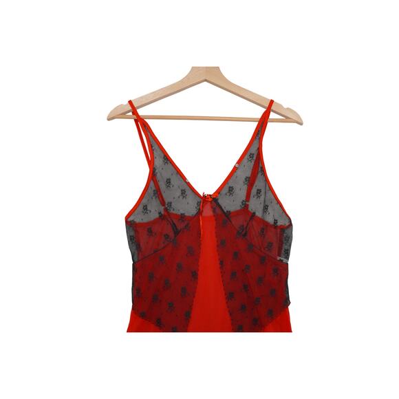 Yandy Red & Black Sheer Skull Lace Slip Dress L/XL – Gothic Punk Mesh Babydoll - Picture 2 of 11